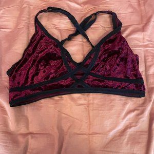 Torrid Maroon Velvet Bralette